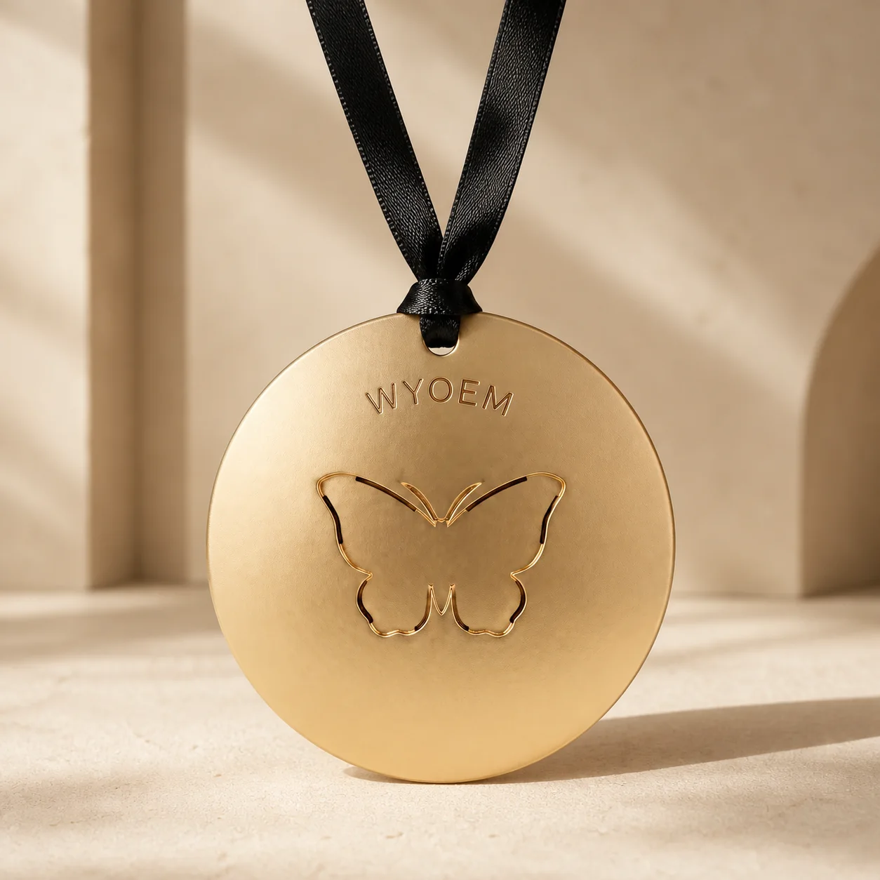 WYOEM gold butterfly fragrance pendant