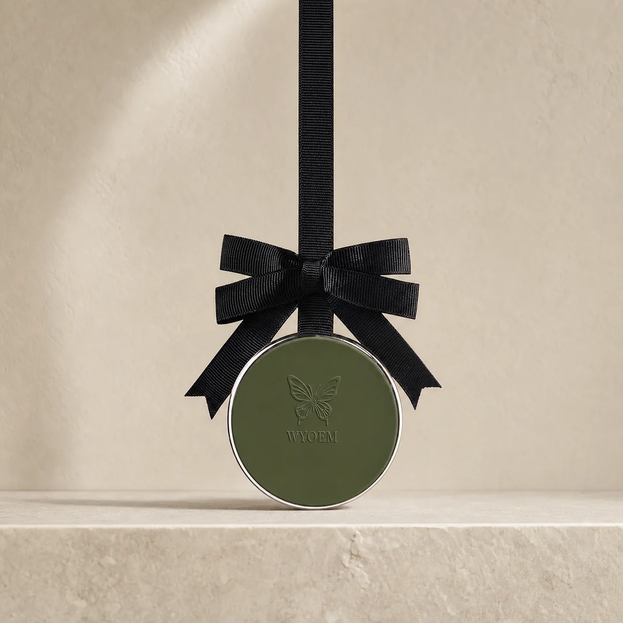 WYOEM olive ribbon fragrance pendant